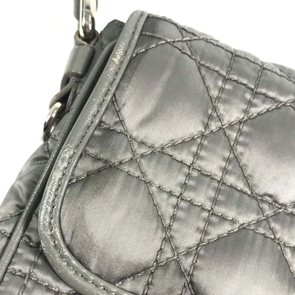 CHRISTIAN DIOR Gray Leather Pochette Shoulder Bag - Picture 8 of 14